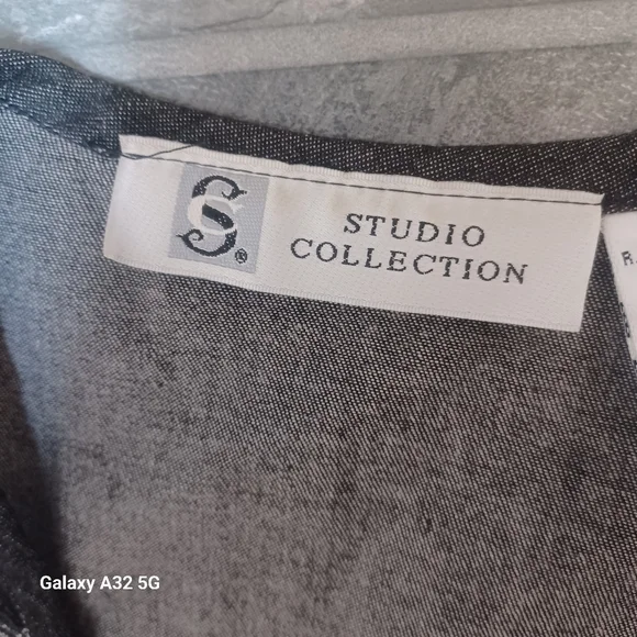 STUDIO COLLECTION Vtg SIZE M Black and White Denim Jean Waistcost Vest - Picture 2 of 11